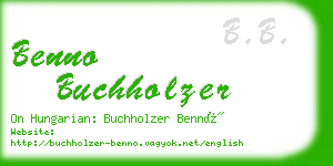 benno buchholzer business card